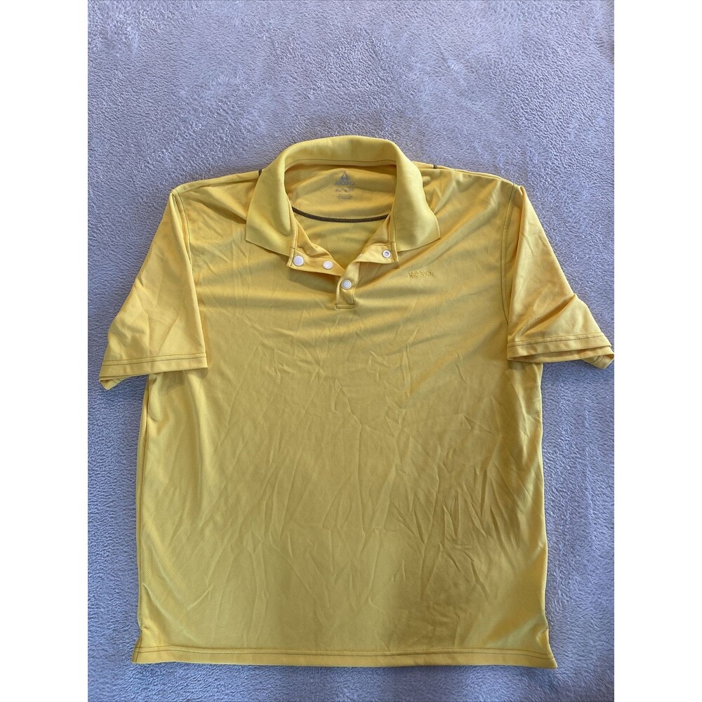 Ascend Polo Shirt Men's XL Yellow Performance Snaps Short Sleeve